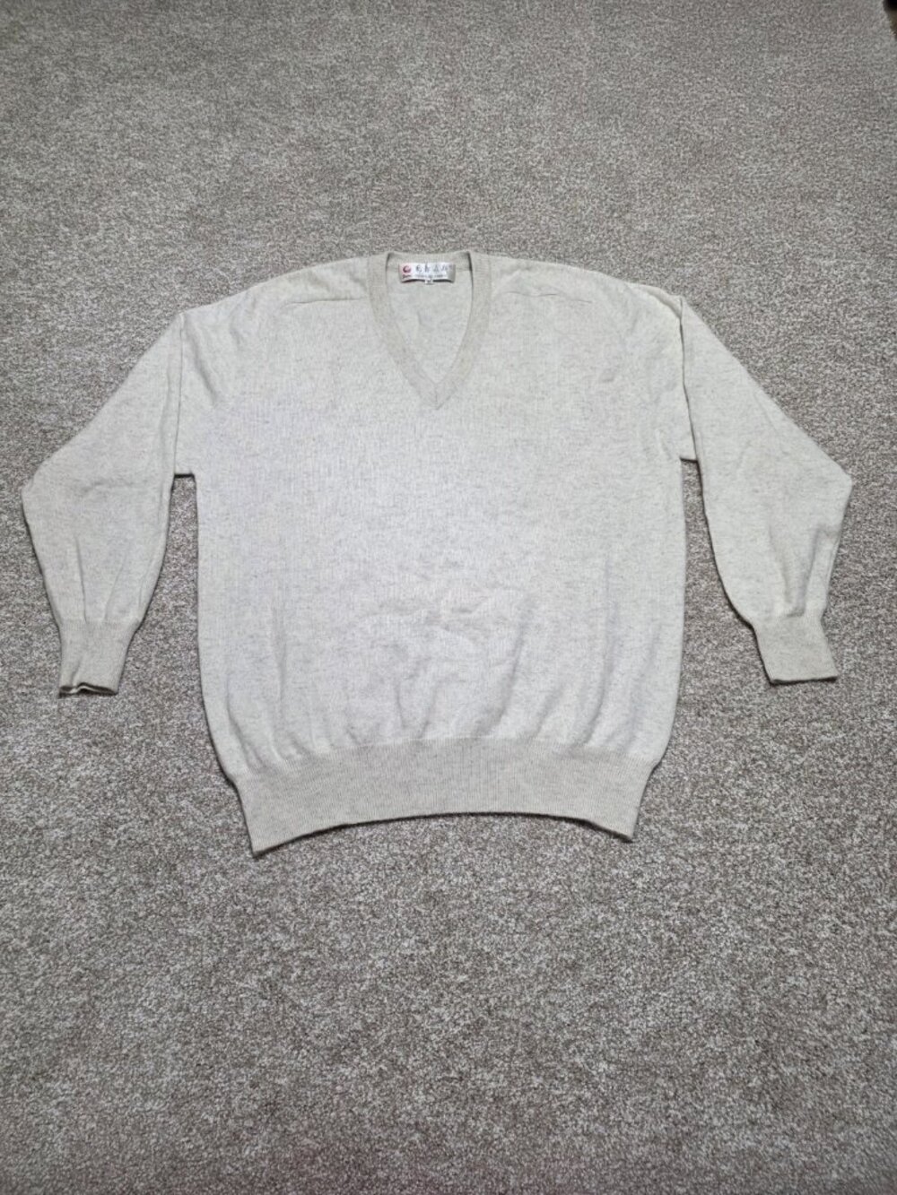 Erdos Pure Cashmere Men’s Light Beige Pullover Sweater EU Size 46